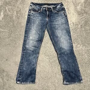 Silver Jeans Womens 29 (30x24) Suki Capri Western Contrast Stitch